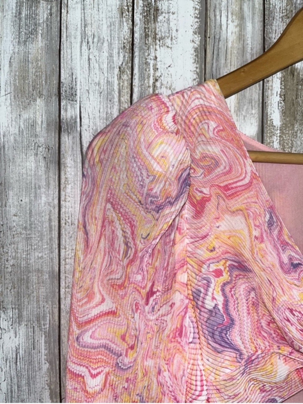 LoveShackFancy Nanita Mini Dress Golden Maize Pink Print Cutout Long Sleeve S - Picture 4 of 7